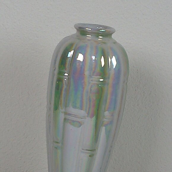 Iridescent Bamboo Motif 11.5" tall Centerpiece Vase Decorative Display Flower - Picture 5 of 8